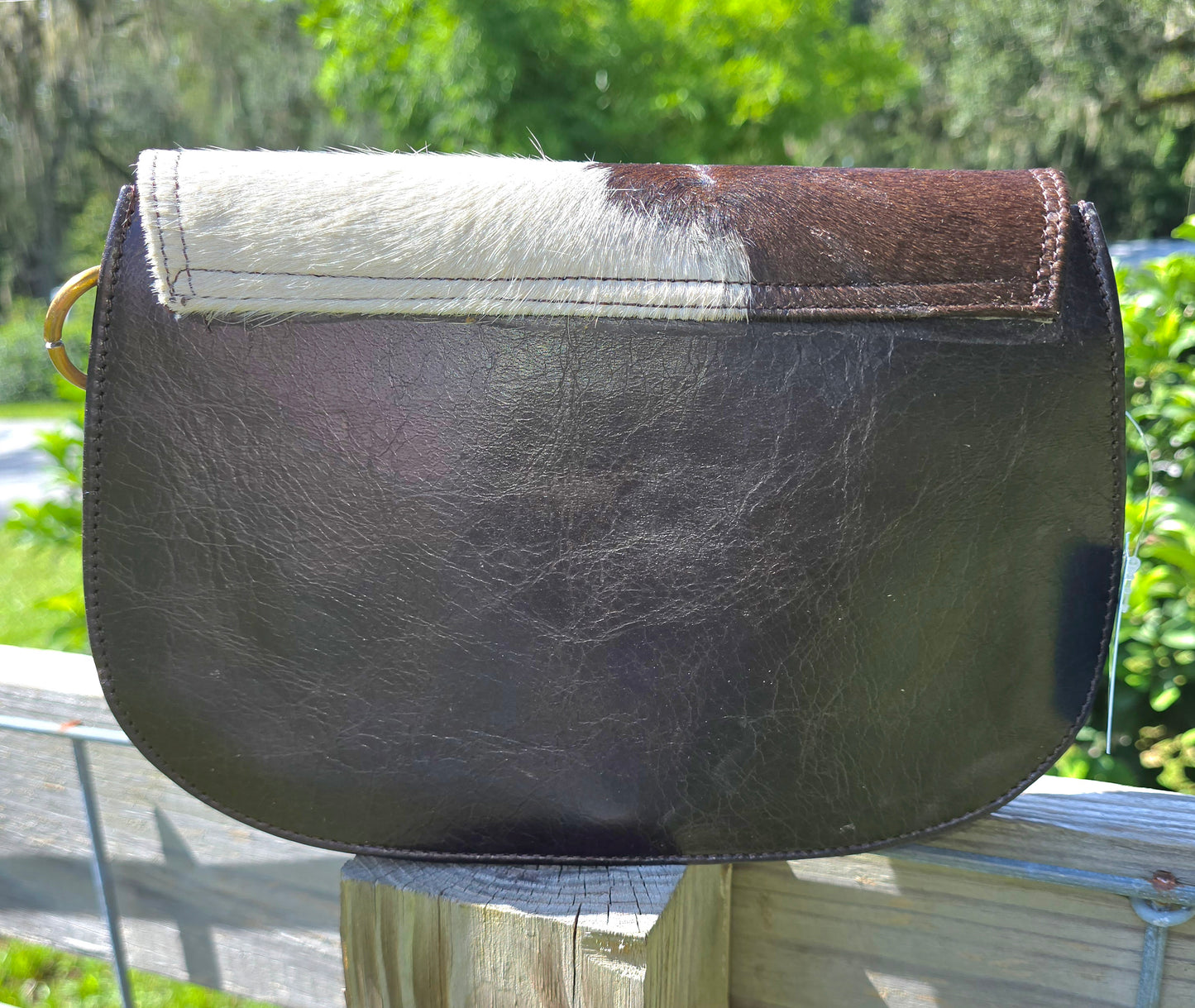 1502 Cowhide Fur Handbag Western Leather Crossbody Sling Purse Multi Purpose Purse