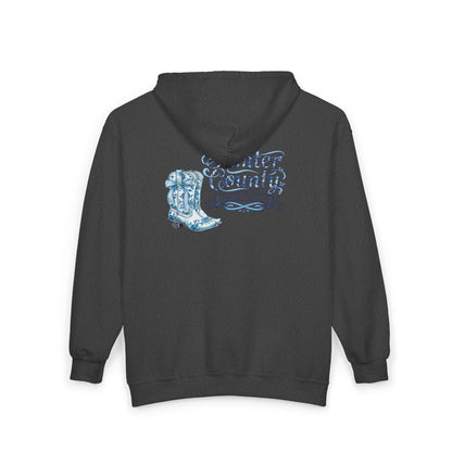 Cowboy Boots 'Sumter Country' Zip Hoodie — Western Graphic Full-Zip Sweatshirt