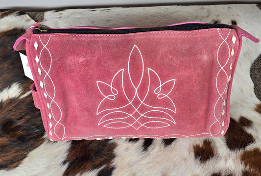 Emma Pink Boot Stitch Makeup Bag