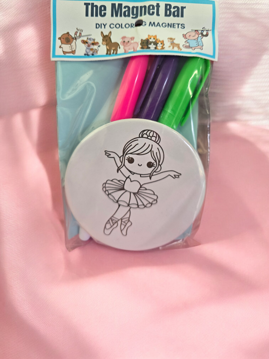 Ballerina diy coloring magnets