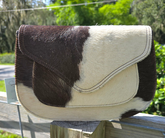 1502 Cowhide Fur Handbag Western Leather Crossbody Sling Purse Multi Purpose Purse